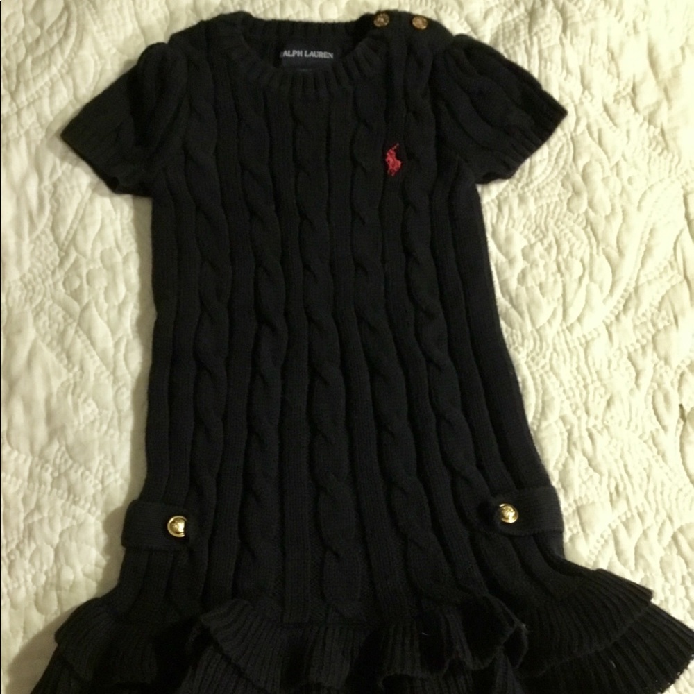 Classical Ralph Lauren sweater dress. Navy.
